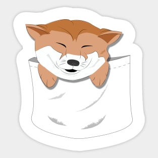 Sleeping Doge in Pocket tee Sticker